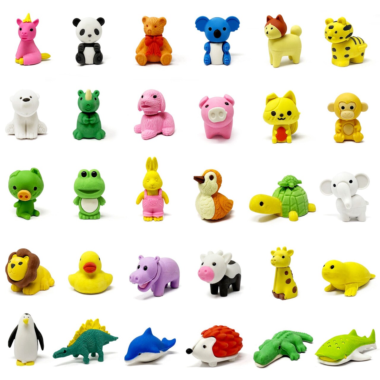 Wrapables Mini Animal Eraser Pets, 3D Puzzle Erasers for Party Favors, Goodie Bags, Easter Egg Fillers (Set of 30)